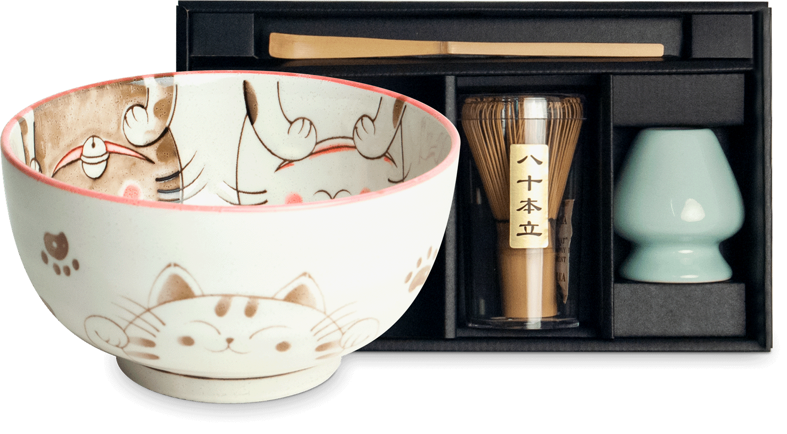 Akai Neko matcha szett ajándékcsomagolásban